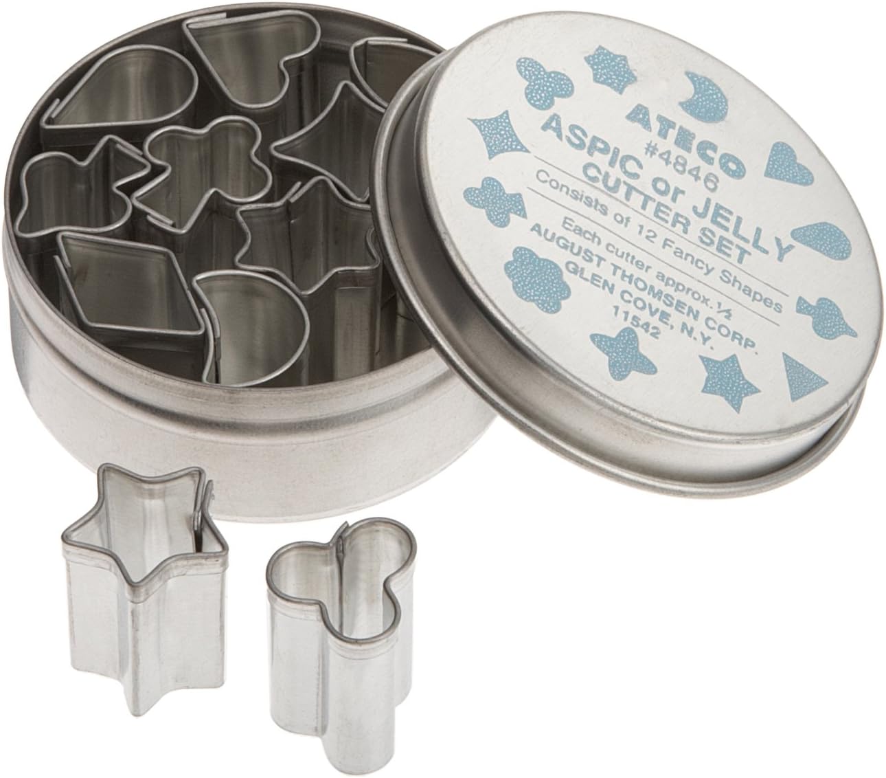 Aspic Assorted Shapes Mini Cutters, Ateco 12 Piece Set