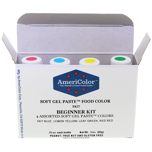 Gel Paste Beginner Food Coloring Kit (qty 4 ~ .65oz each)