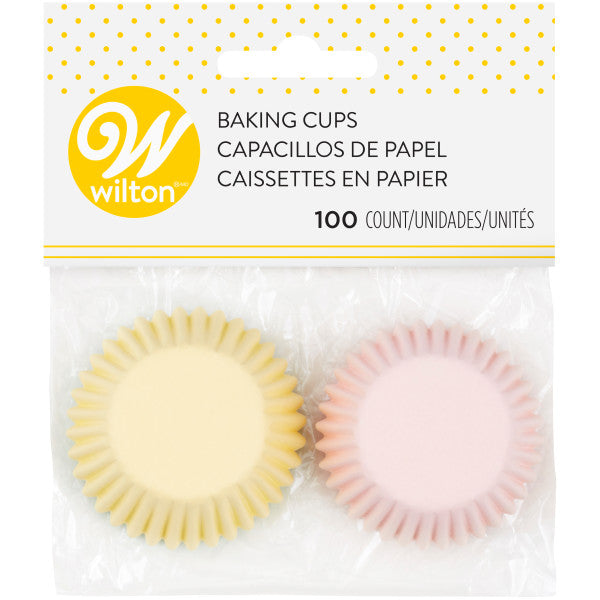 Pastel Pink, Yellow, and Green Mini Cupcake Liners, 100 count