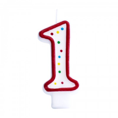 Red and White Number Candle