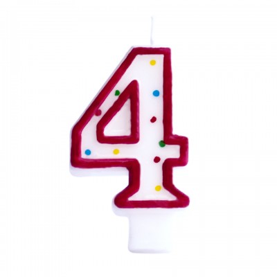 Red and White Number Candle