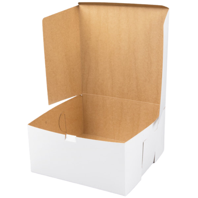 Square Box, One Piece White - Multiple Sizes
