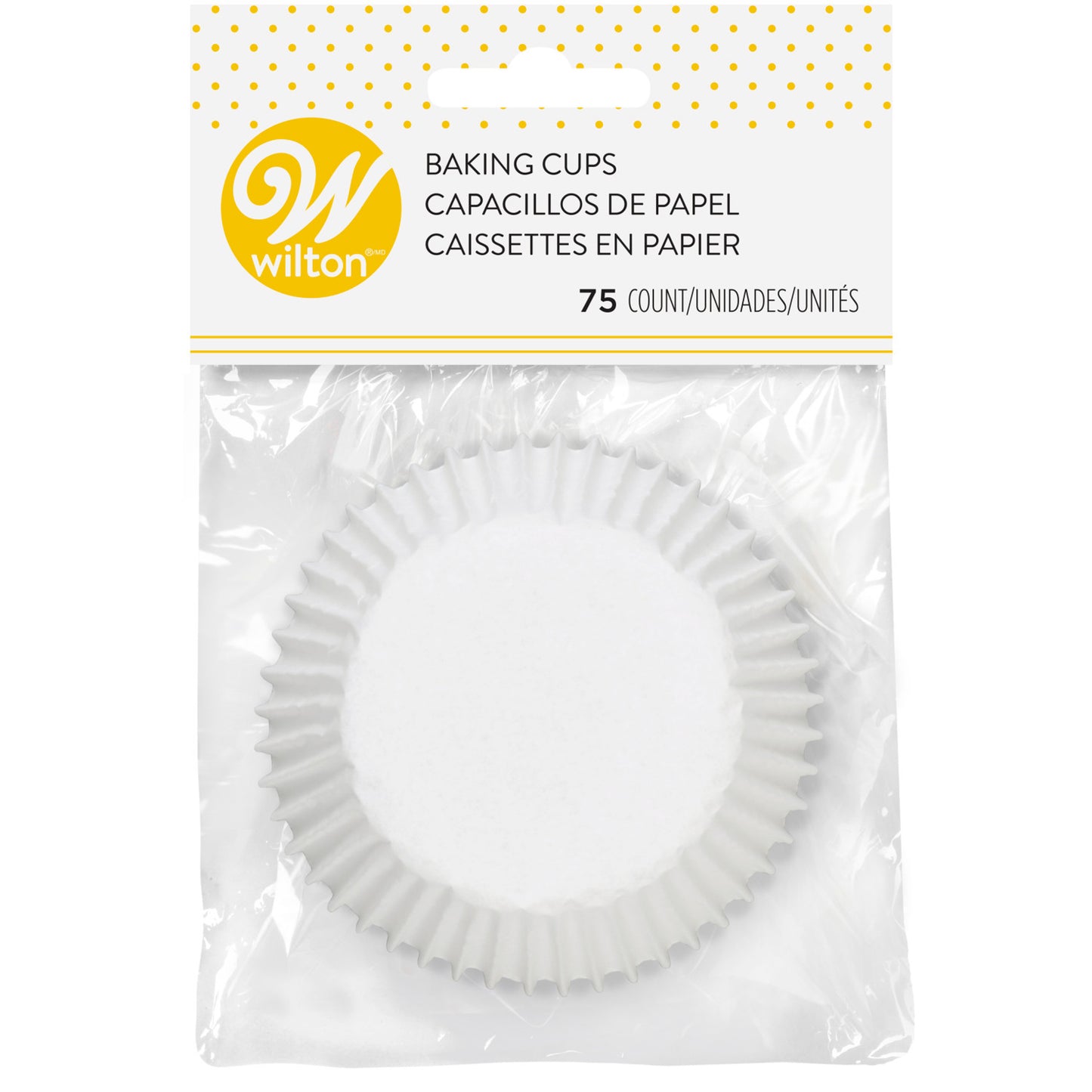 White Cupcake Liners, 75 count